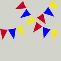 Herbruikbare statische raamsticker - Vlaggenlijn Rood/Blauw/Geel