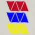 Herbruikbare statische raamsticker - Vlaggenlijn Rood/Blauw/Geel