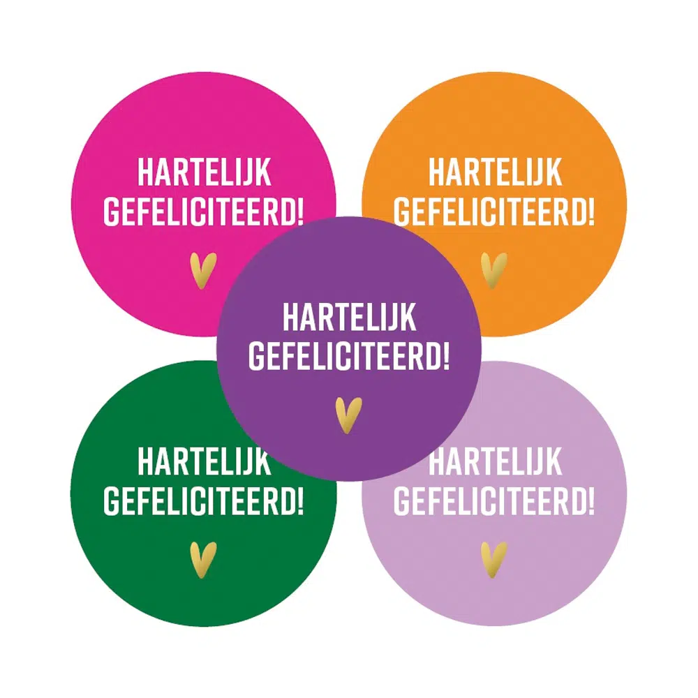 Stickers – Hartelijk Gefeliciteerd | 10 stuks