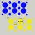 Herbruikbare statische raamsticker - Mix Confetti Blauw/Geel