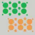 Herbruikbare statische raamsticker - Mix Confetti Groen/Oranje