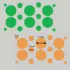 Herbruikbare statische raamsticker - Mix Confetti Groen/Oranje
