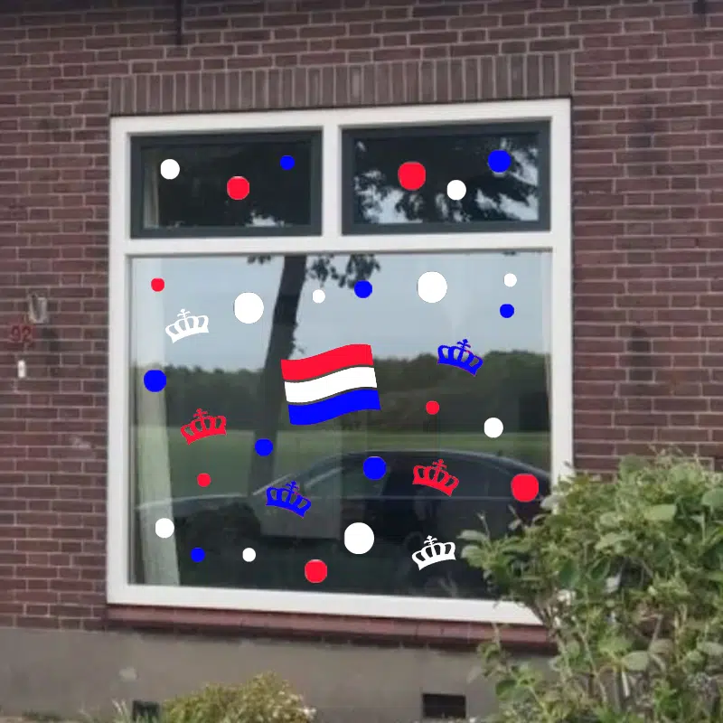 Herbruikbare statische raamstickers – Koningsdag