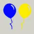 Herbruikbare statische raamsticker - Ballonnen Blauw/Geel