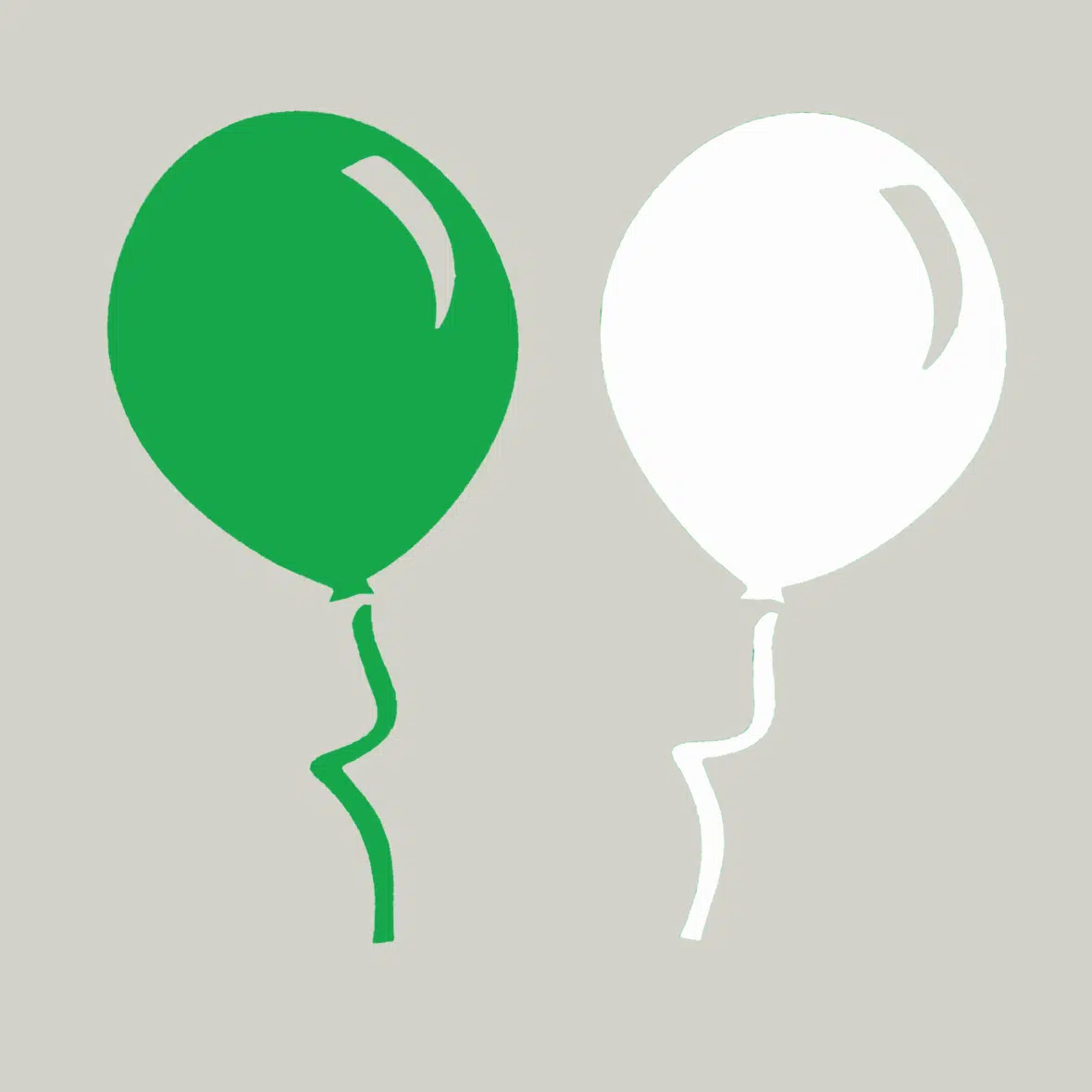 Herbruikbare statische raamsticker – Ballonnen Groen/Wit