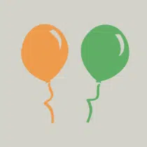 Herbruikbare statische raamsticker - Ballonnen Groen/Oranje