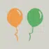 Herbruikbare statische raamsticker - Ballonnen Groen/Oranje