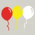 Herbruikbare statische raamsticker - Ballonnen Rood/Wit/Geel