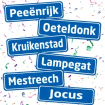 Herbruikbare statische raamsticker - Naamplaat Carnaval