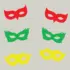 Herbruikbare statische raamsticker - Maskers Rood/Groen/Geel