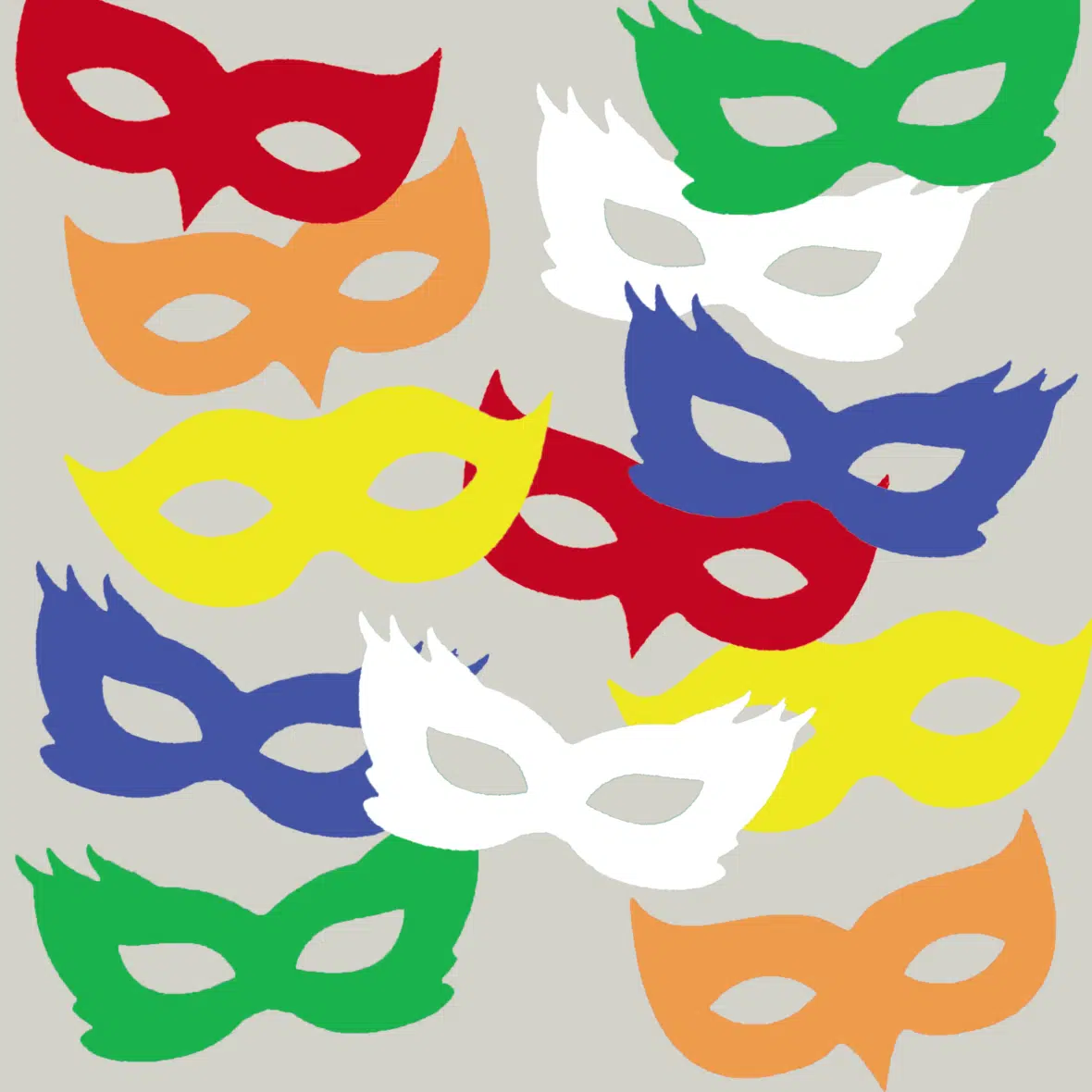 Herbruikbare statische raamsticker – Maskers per kleur