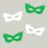 Herbruikbare statische raamsticker - Maskers Groen/Wit