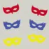 Herbruikbare statische raamsticker - Maskers Rood/Blauw/Geel