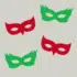 Herbruikbare statische raamsticker - Maskers Rood/Groen