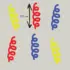 Herbruikbare statische raamsticker - Serpentine Rood/Blauw/Geel