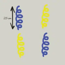 Herbruikbare statische raamsticker - Serpentine Blauw/Geel