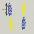 Herbruikbare statische raamsticker - Serpentine Blauw/Geel
