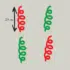 Herbruikbare statische raamsticker - Serpentine Rood/Groen