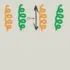 Herbruikbare statische raamsticker - Serpentine Groen/Oranje