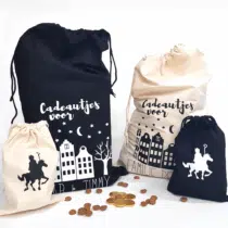 Cadeauzak grachtenpandjes - Sinterklaas ecru