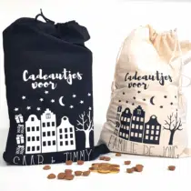 Cadeauzak grachtenpandjes - Sinterklaas zwart