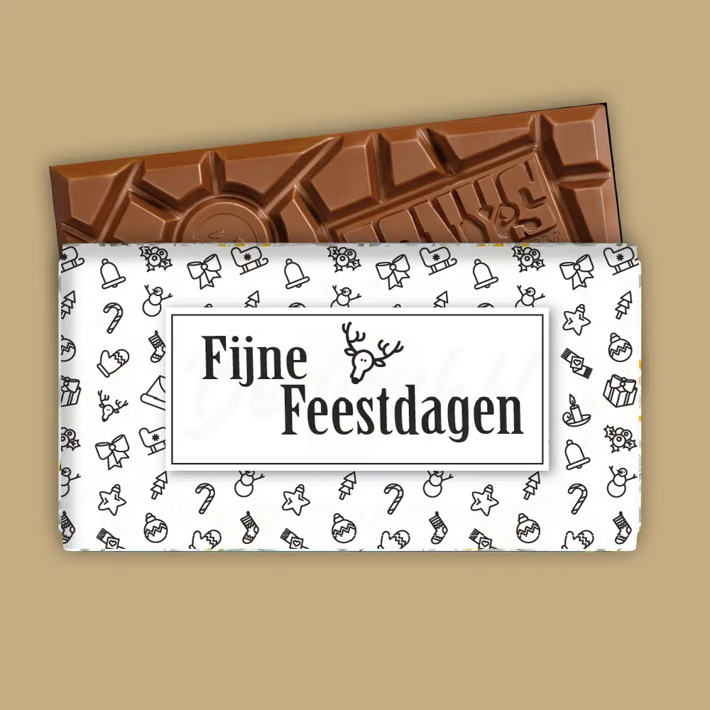 Printable | Chocoladewikkel | Fijne Feestdagen