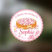 Raamsticker - Beschuit met muisjes | Meisje