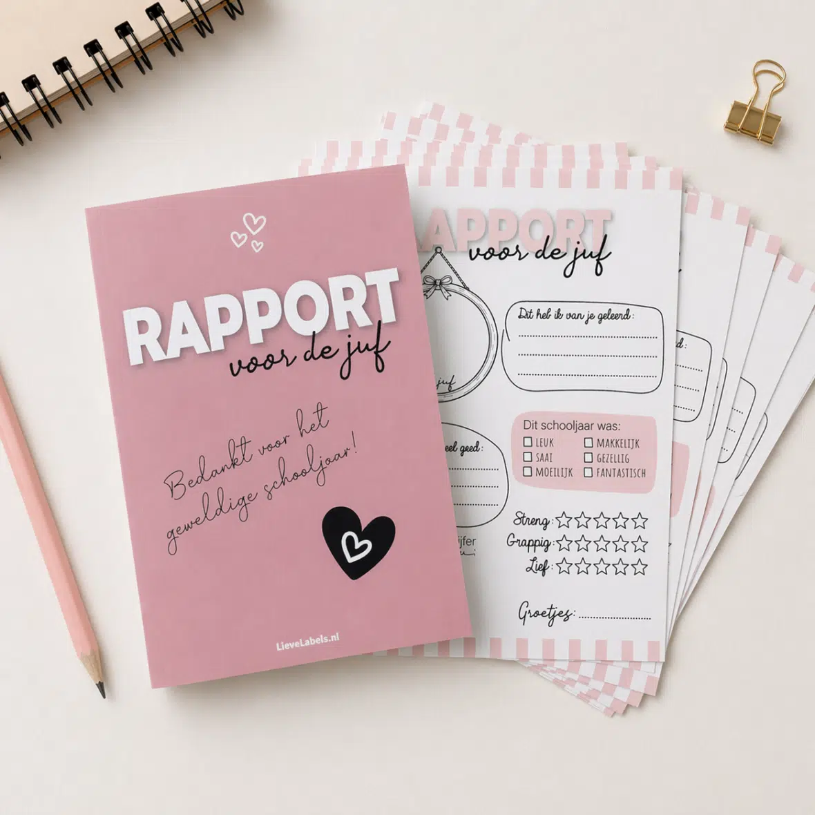 Rapport voor de juf – invulkaarten (set van 20)